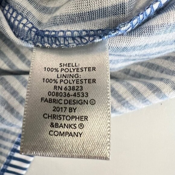 Christopher & Banks Petite Embroidered Floral Layered Top Blue/Multi Size Large - Picture 9 of 9